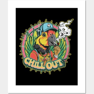 Hip Hop Parrot Chill Out Artwork Posters and Art